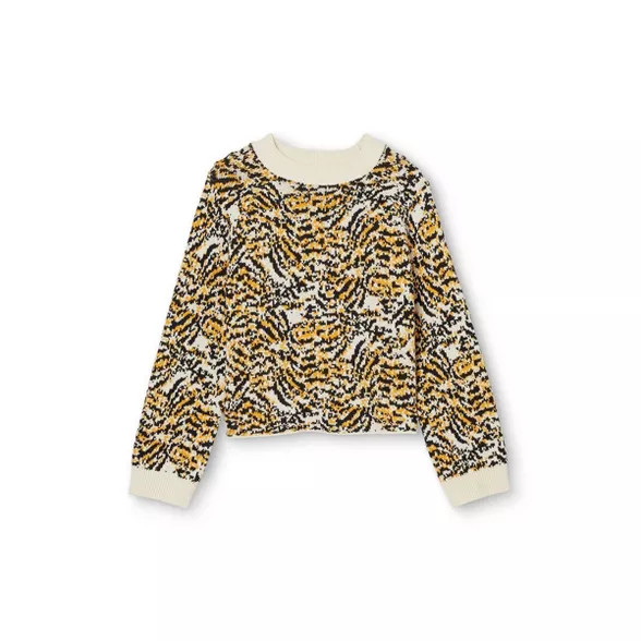 Women's Animal Print Crewneck Pullover Sweater - Rachel Comey x Target Cream | Target