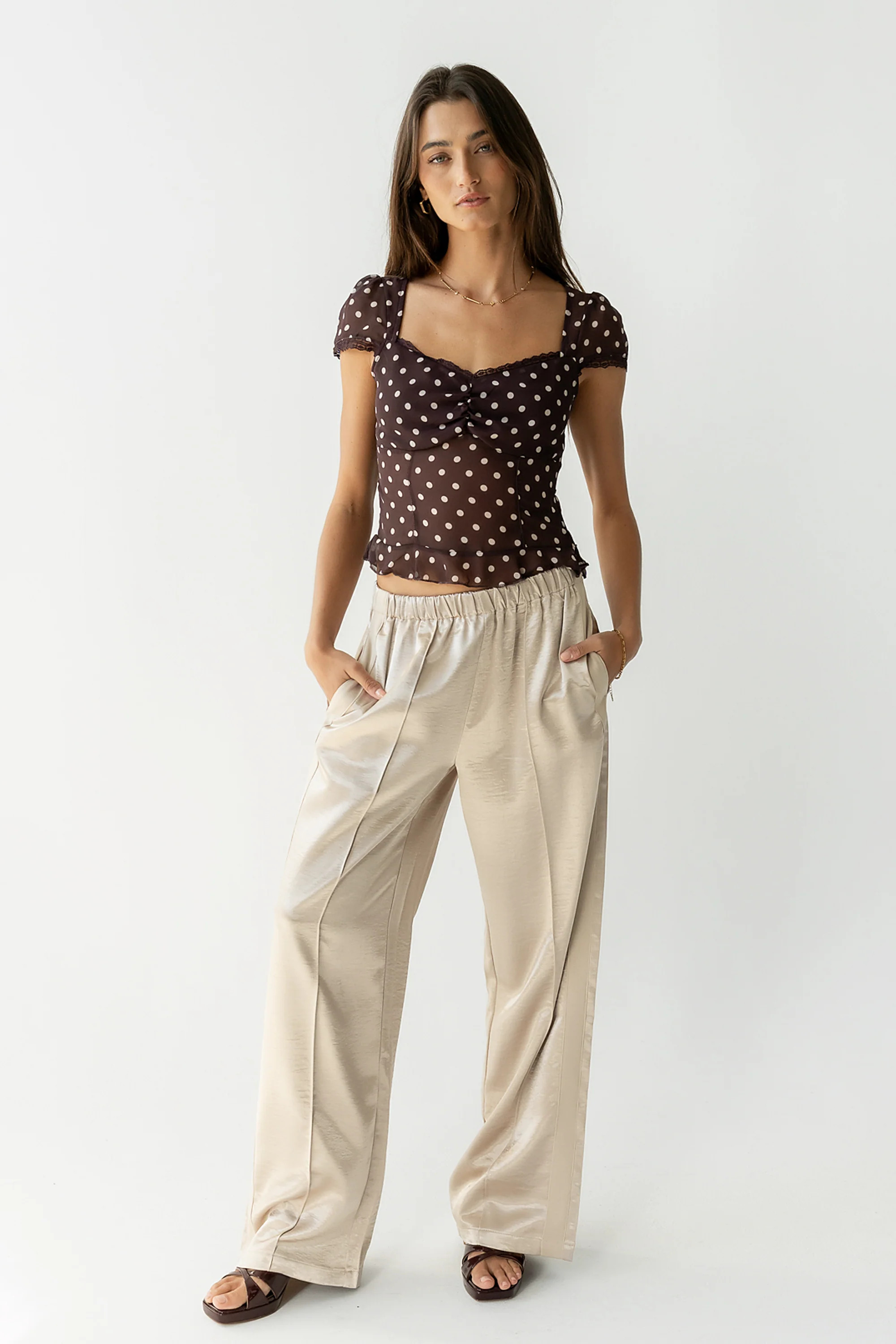 Liam Sheer Polka Dot Top | Böhme US