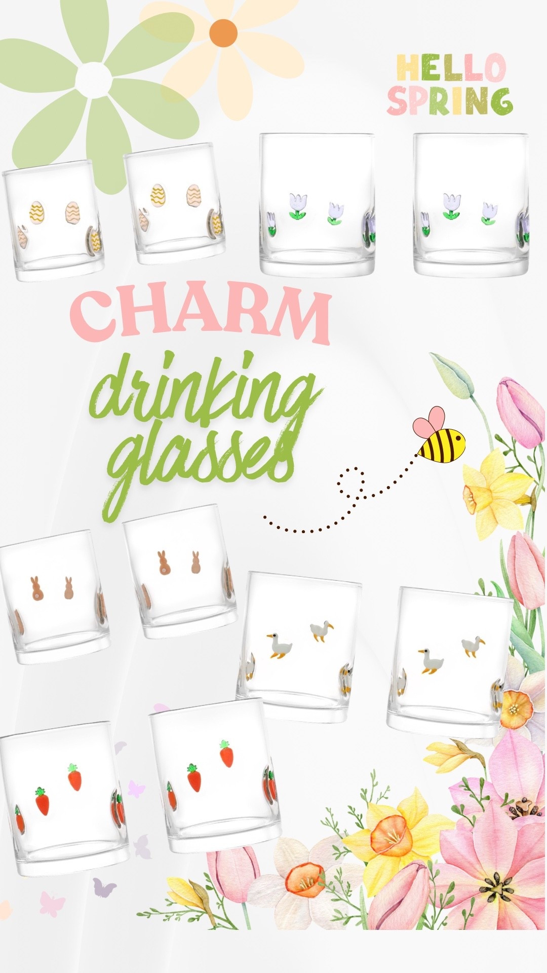 #easter #spring #glasscharms #walmart #thymeandtable