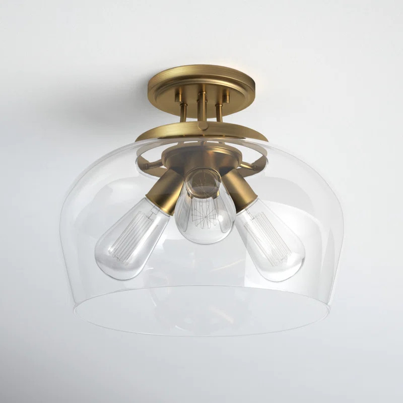 Breena Glass Semi Flush Mount | Wayfair North America