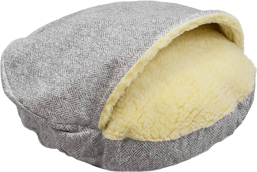 Snoozer Luxury Microsuede Cozy Cave Pet Bed, Show Dog Collection, Large, Palmer Dove | Amazon (US)