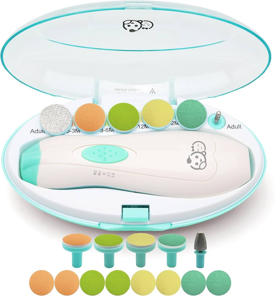 Royal Angels Baby Nail Trimmer 21 in 1, Safe Electric Baby Nail Buffer, Extra 13 Replacement Tool... | Amazon (US)