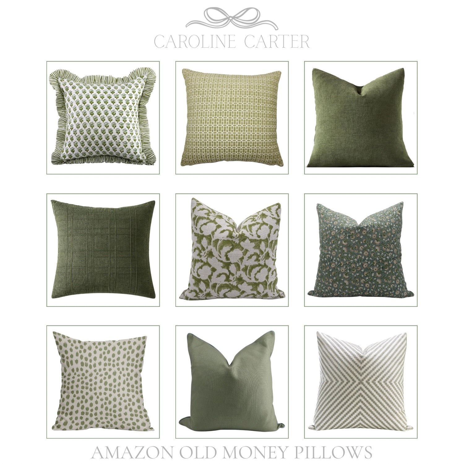 Old money greens 🤍 classic, tailored pillows that elevate any space—timeless, layered, and effortlessly elegant.

old money decor, classic pillows, green throw pillows, neutral home decor, grandmillennial style, traditional home, timeless decor, Amazon home finds, elevated living room, curated home, heritage style, neutral pillows

#LTKFindsUnder100 #LTKHome