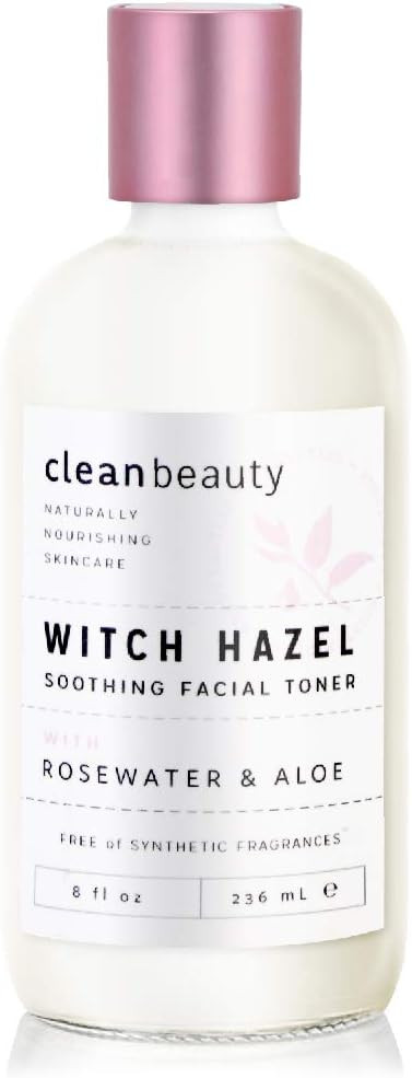 Clean Beauty Witch Hazel Rosewater + Aloe Toner - Helps Remove Surface Impurities, Excess Oil | S... | Amazon (US)