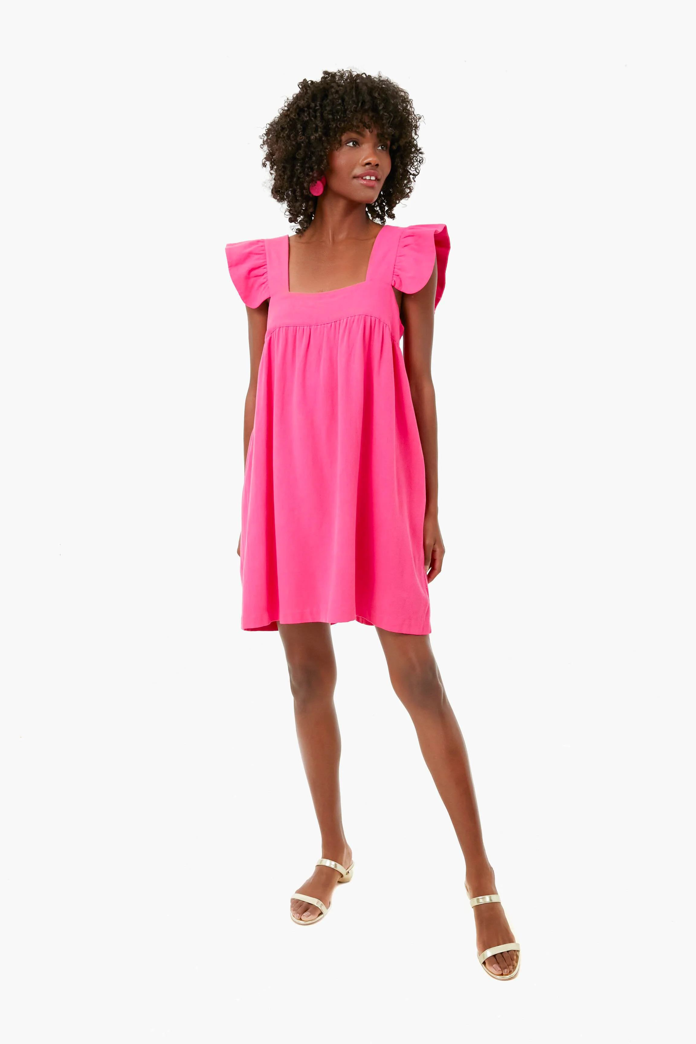 Camellia Pink Hazel Flutter Sleeve Dress | Tuckernuck (US)