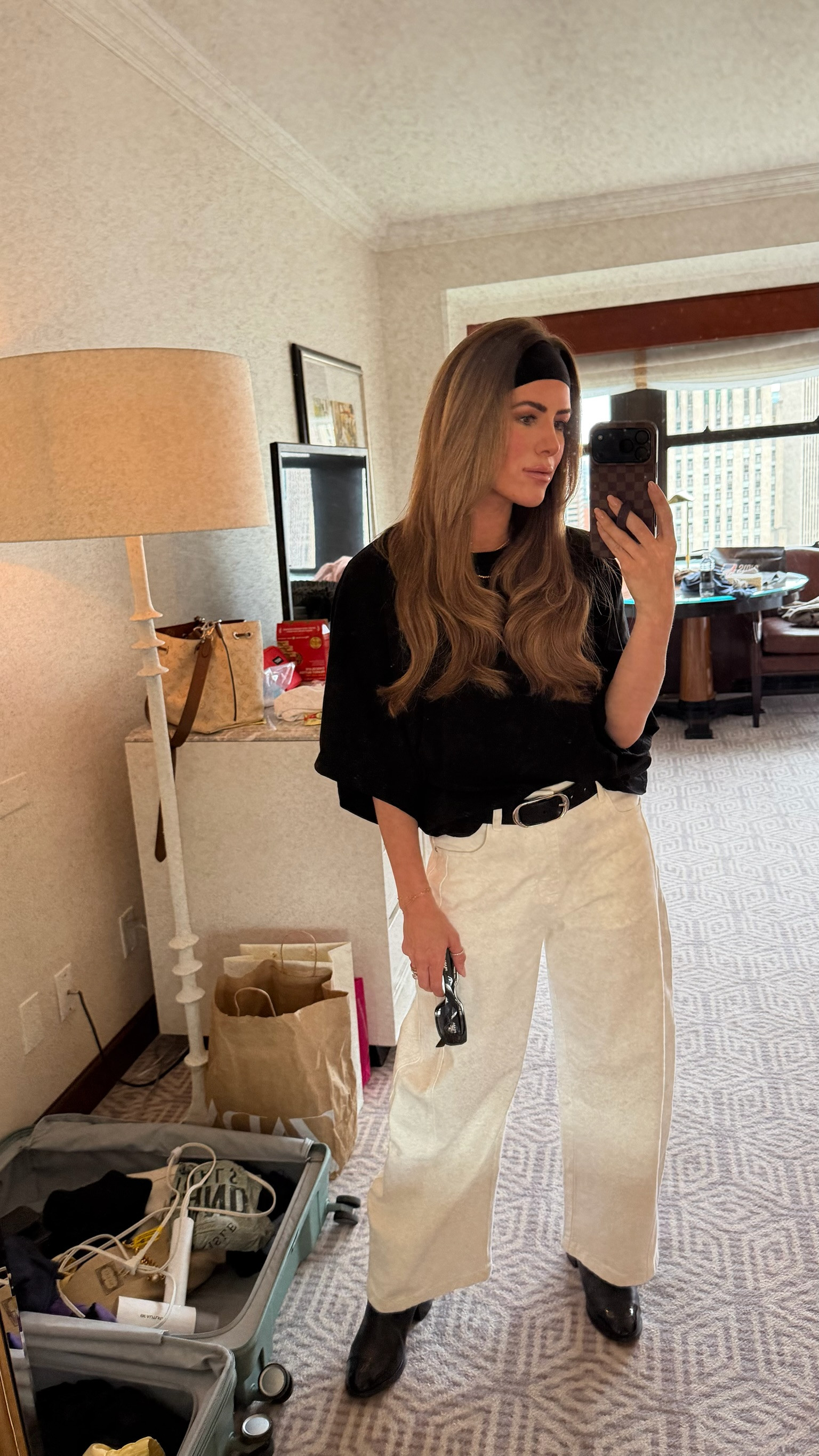 Looking chic in these barrel leg jeans and cropped top. Perfect for a casual day out. wide-leg pants, cropped top, casual chic, comfy style, everyday outfit, jess fay 

 #LTKPetite #LTKTravel