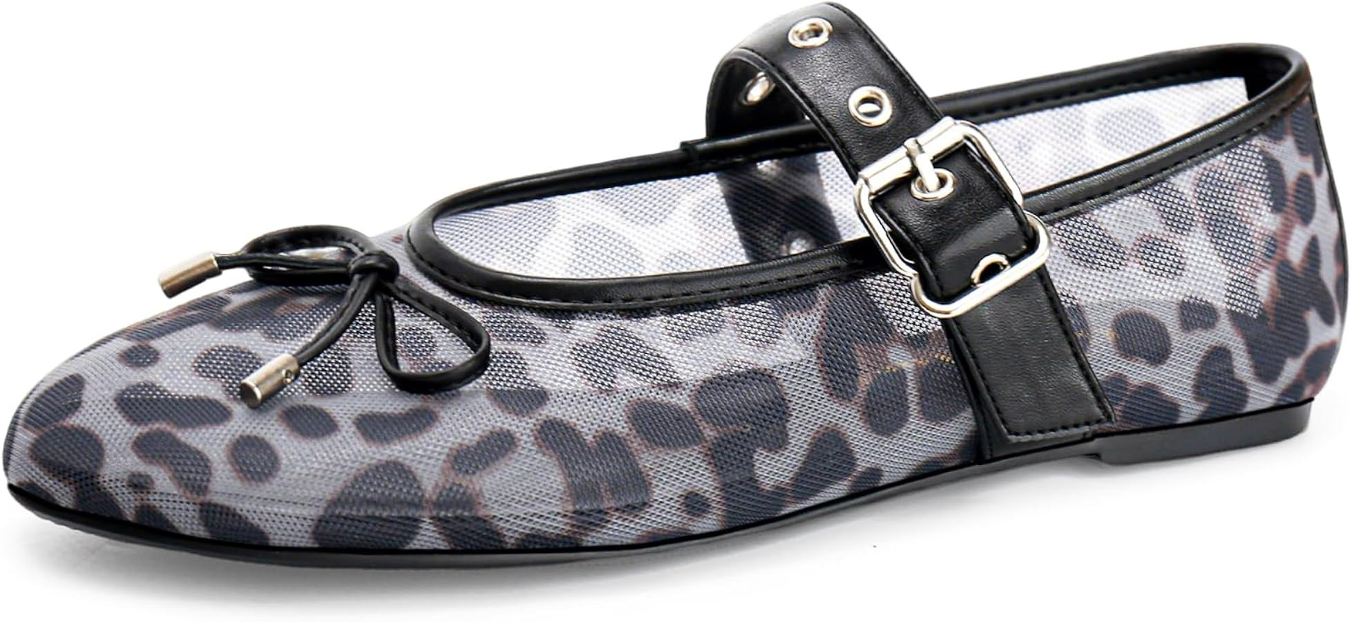 Leopard Flats for Women Mesh Flats Ballet Flats Mary Jane Flats Women's Dress Shoes Ballet Shoes | Amazon (US)