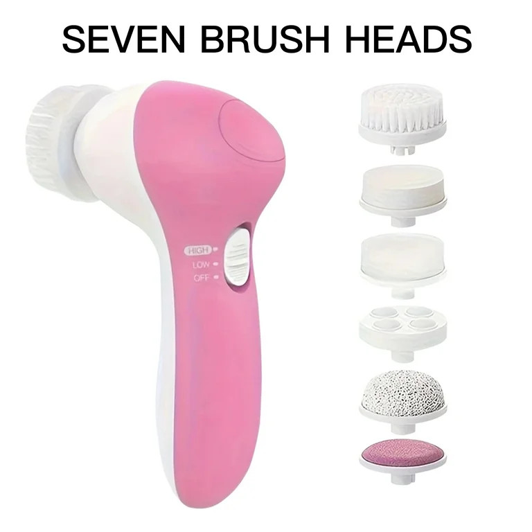 BYXAS Facial Cleansing Brush Silicone Face Scrubber: 7 in 1 FBS-D Electric Exfoliating Rotating M... | Walmart (US)