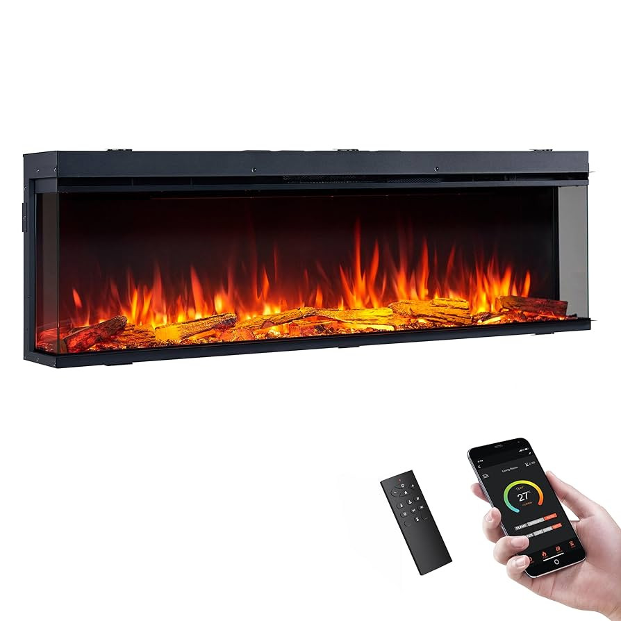 Legend Flame 59" W Smart Build in Electric Fireplace Insert, 1-2-3 Sided View, Heater 750W/1500W,... | Amazon (US)
