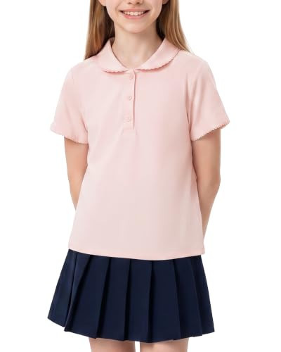 Stelle Girls Polo Shirts School Uniform Tops Light Pink, 4-5 Years | Amazon (US)