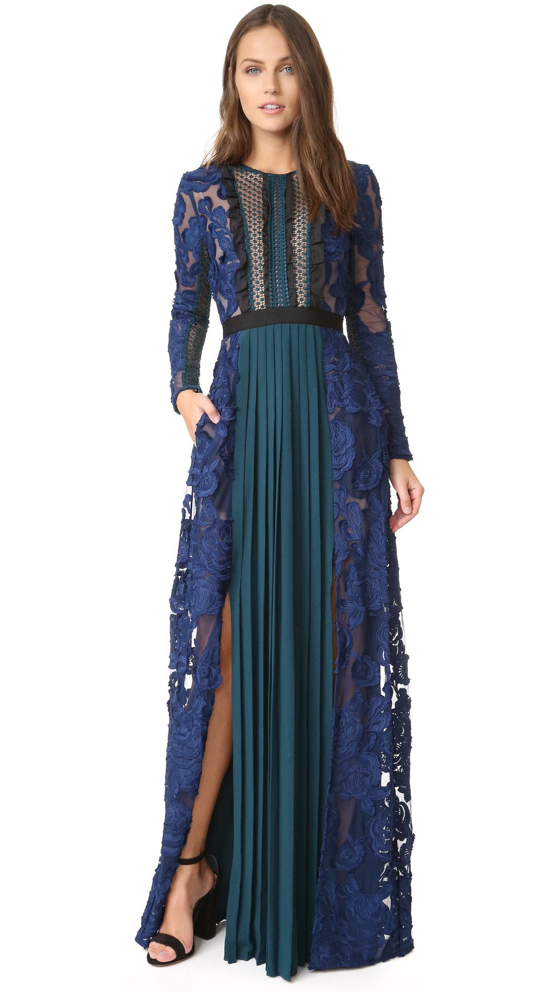 Self Portrait Thea Gown - Blue | Shopbop