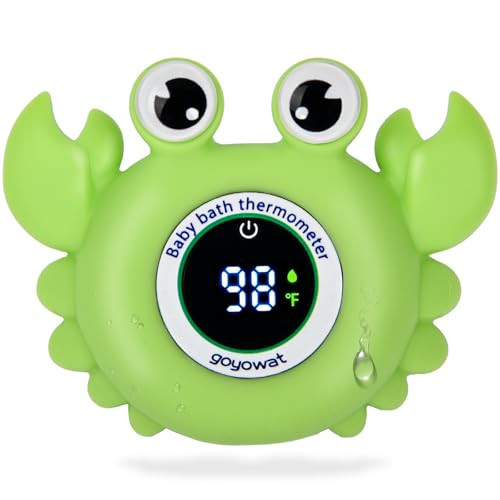Baby Bath Thermometer with LED Display, Floating Crab Toy – 2-in-1 Water Safety Sensor for Infants, Color-Coded Alerts (Hot/Cold), Bath Tub Temperature Monitor, Cute Floating Bath Toy, Nursery | Amazon (US)