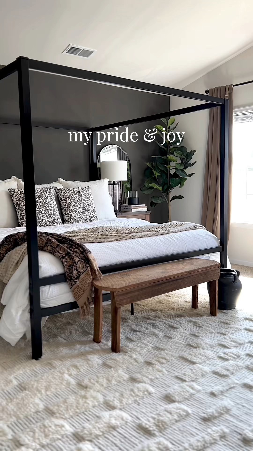 Modern meets cozy! A canopy bed makes such a statement and this one is under $200 for a king!
Canopy bed, white wool rug, bed styling, pottery barn bedding looks, waffle weave comforter, vintage throw blanket, velvet curtains

#LTKHome #LTKSaleAlert