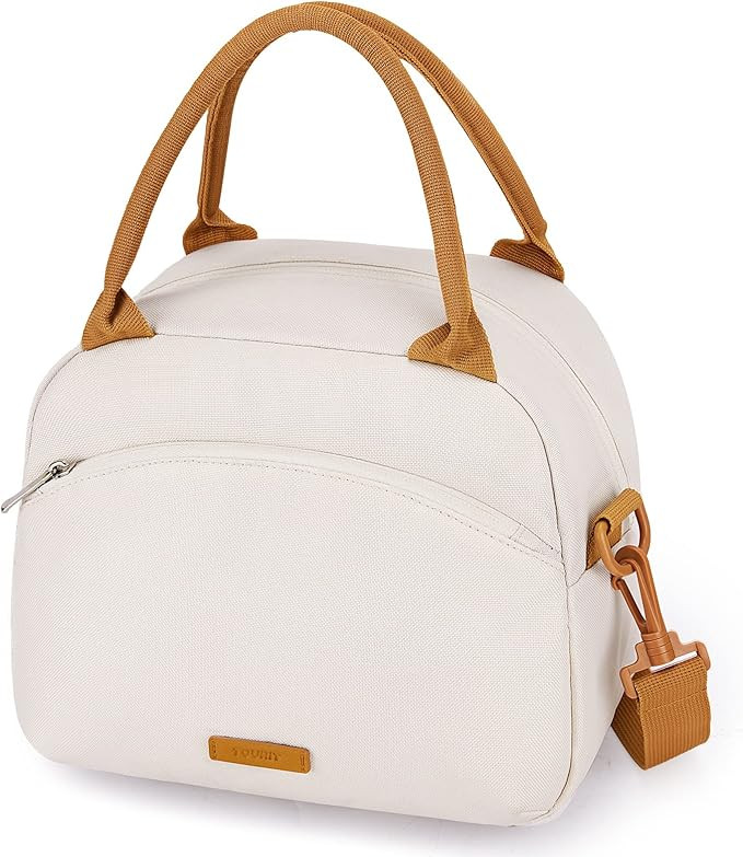 TOURIT Womens Lunch Bag Insulated Lunch Box Cute Lunch Bags for Women, Work, Picnic, Beige | Amazon (US)