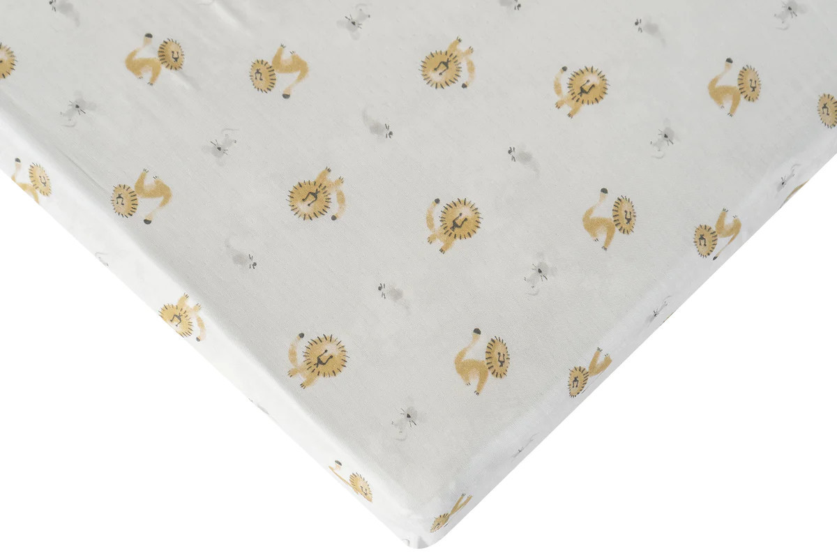 Fitted Bamboo Cotton Twin Sheet - The Lion and The Mouse | Nest Designs