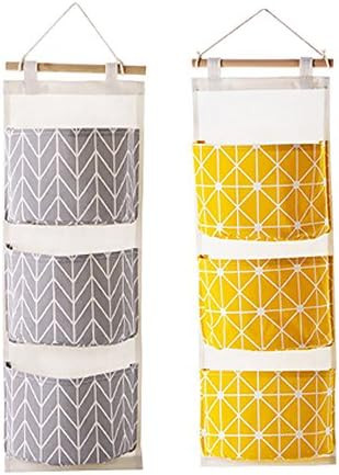 Over The Door Closet Organizer, 2 Packs Wall Hanging Storage Bags with 3 Pockets for Bedroom & Ba... | Amazon (US)