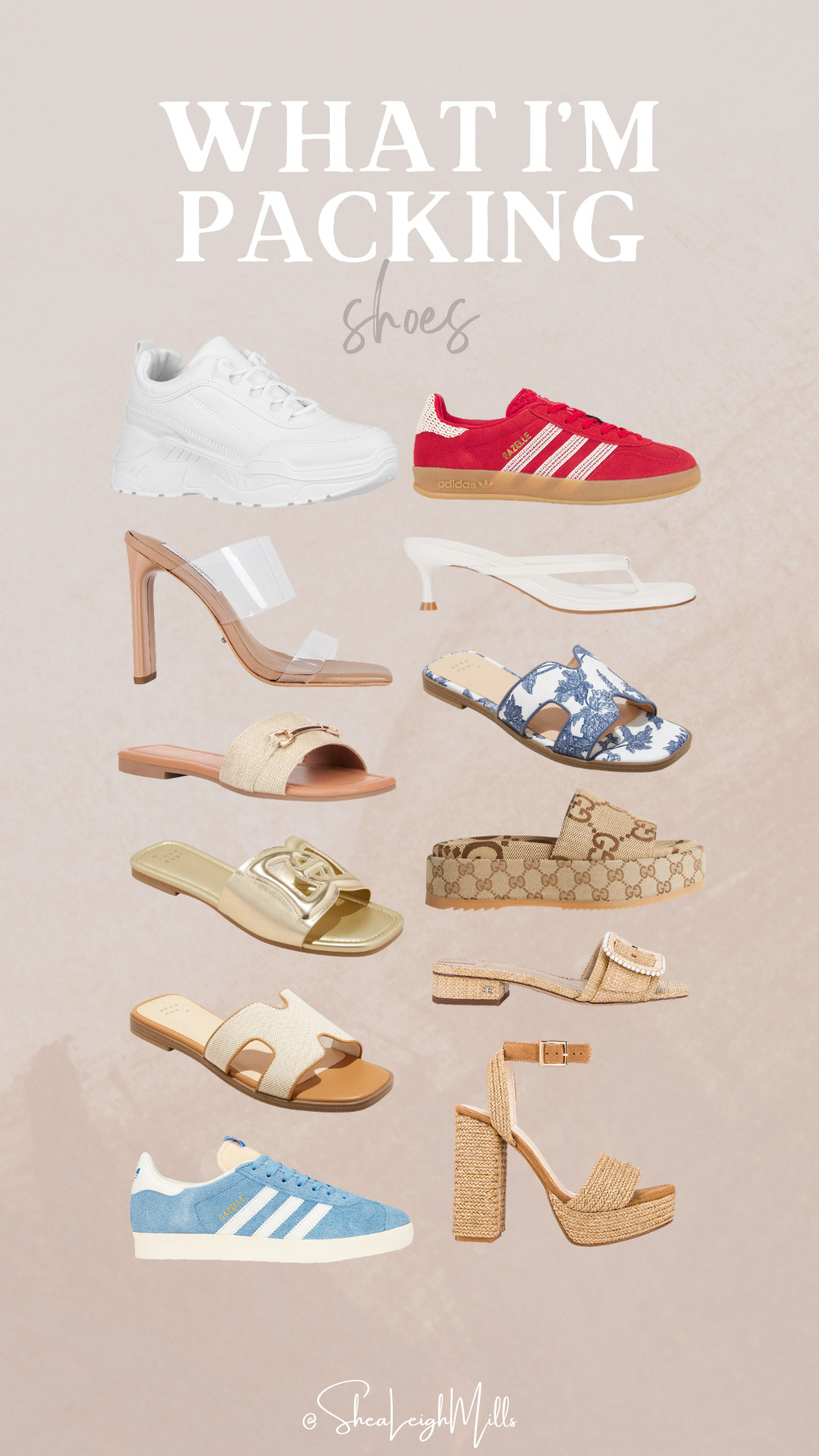 Vacation shoe lineup—from comfy slides and everyday sandals to heels for nights out. Tossed in a couple of cute sneakers too for all the walking. 

These are the perfect shoes to pack for any summer trip.


#LTKshoecrush #VacationShoes #SummerShoeEdit #TravelStyle #PackWithMe

 

 