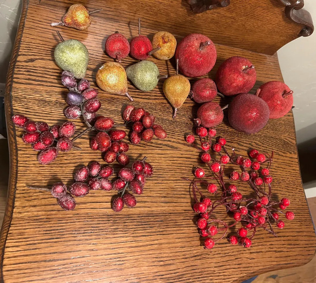 Vintage Sugar Coat Shiny Frosted Faux Fruit for Fruit Bowl Centerpiece And/or Christmas Ornaments... | Etsy (US)