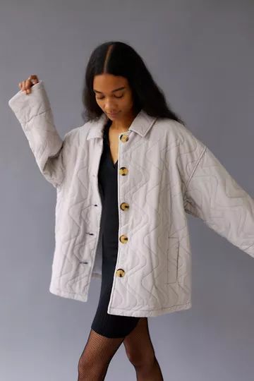 Hallie Quilted Corduroy Car Coat | Urban Outfitters (US and RoW)
