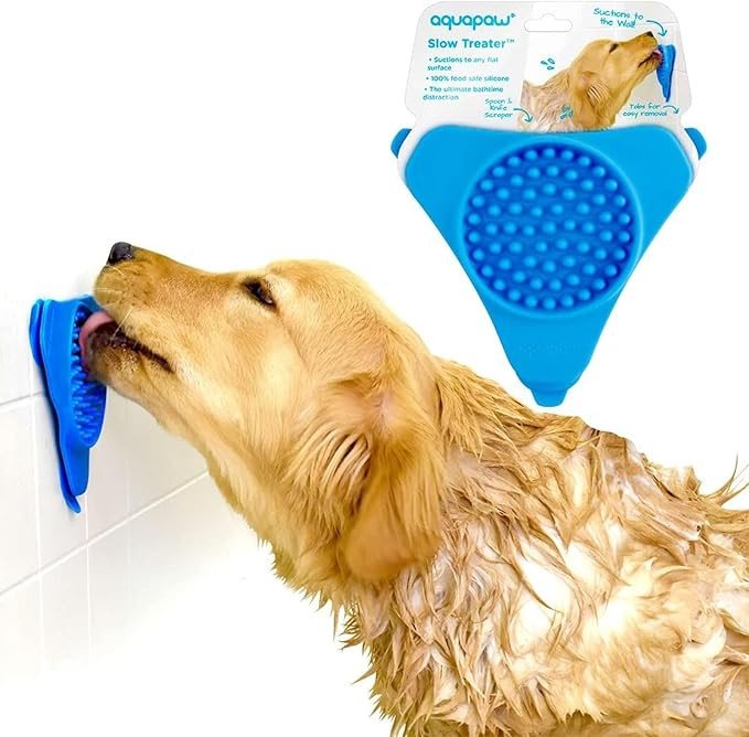 Aquapaw Dog Licking Mat for Wall & Floor - 1-Pack Blue - Suction Slow Feeder for Treats & Peanut ... | Amazon (US)