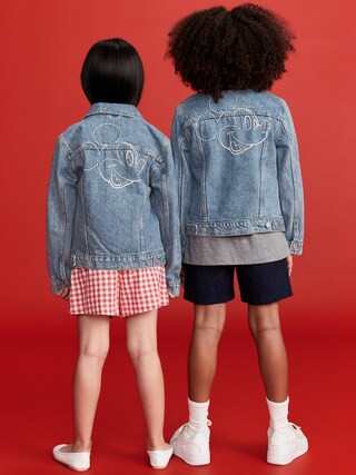 Old Navy x Disney© Mickey Mouse Gender-Neutral Logo-Graphic Jean Trucker Jacket for Kids | Old Navy (US)