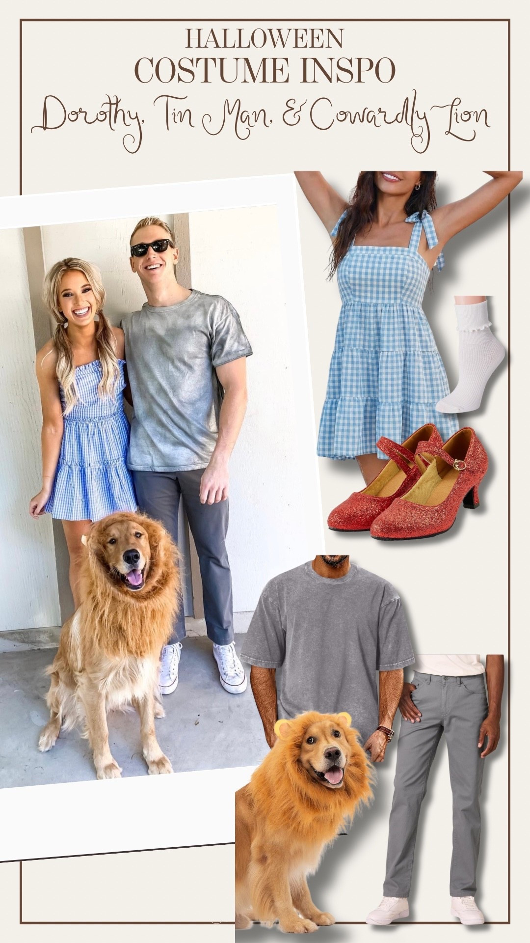 Halloween Costume Inspo: Dorothy, Tin Man, and the Cowardly Lion! #halloween #halloweeninspo