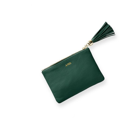 Leather Tassel Zipper Pouch | Mark and Graham