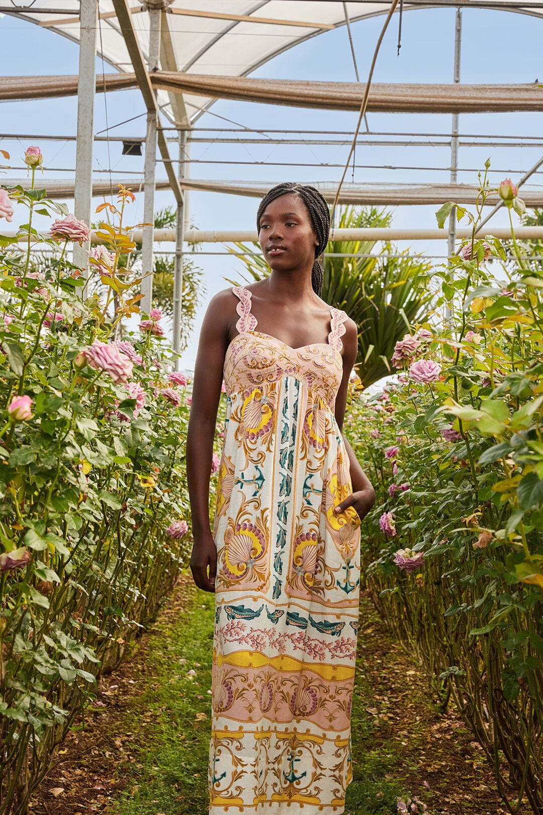 Off-White Maritime Magic LENZING™ ECOVERO™ Euroflax™ Maxi Dress | FarmRio (US)