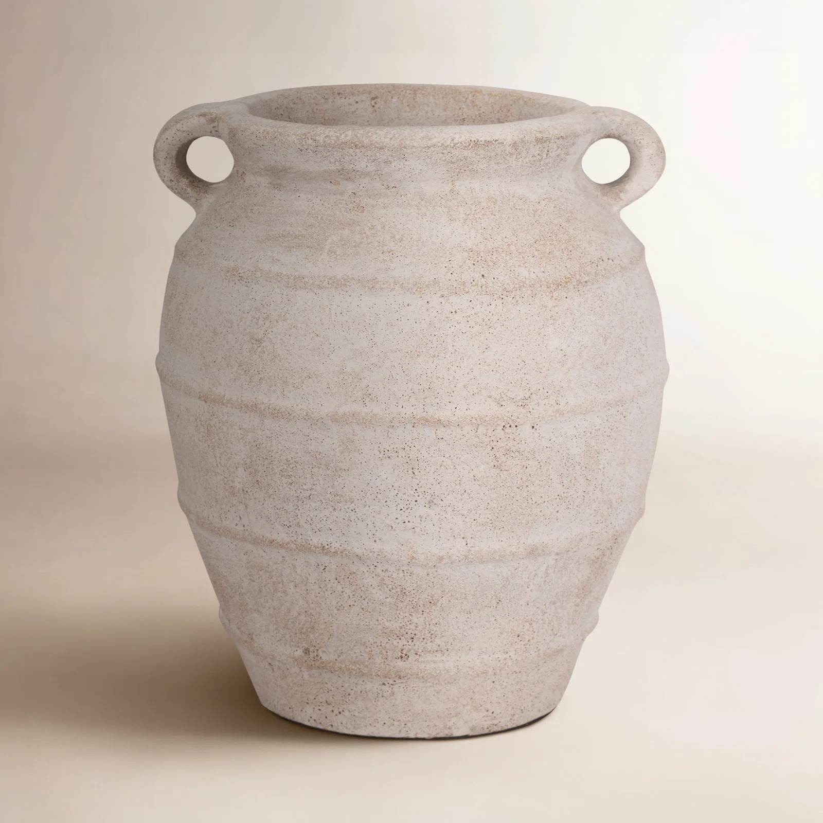 Vase Pottery Terracotta Double Handle for Home Office Bedroom Living Room Casual Decor - 16" Ivory & Tan | Wayfair North America