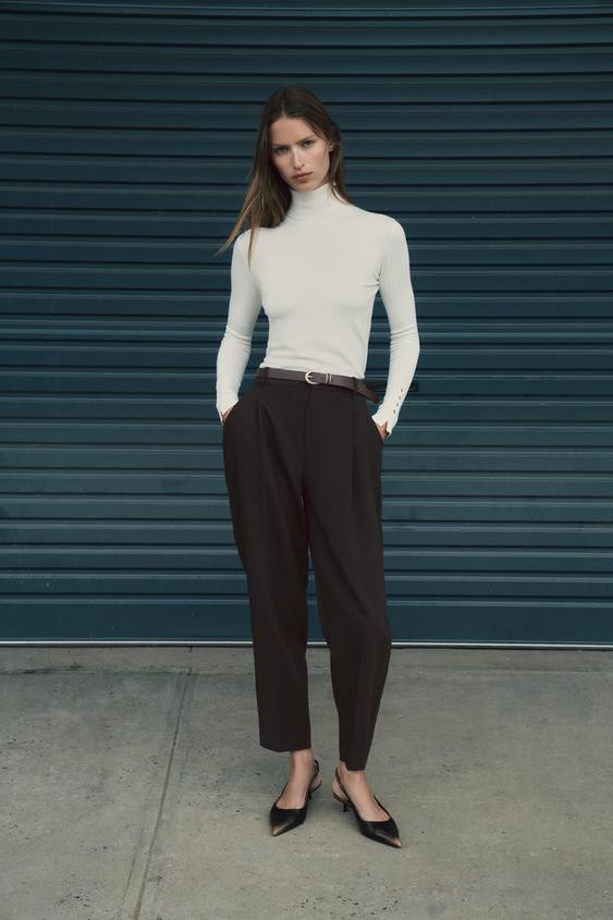 DARTED TROUSERS WITH BELT | Zara UK
