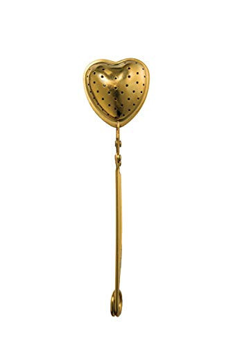 Creative Co-Op Stainless Steel Heart Shaped Loose Strainer Tea Leak, Gold | Amazon (US)