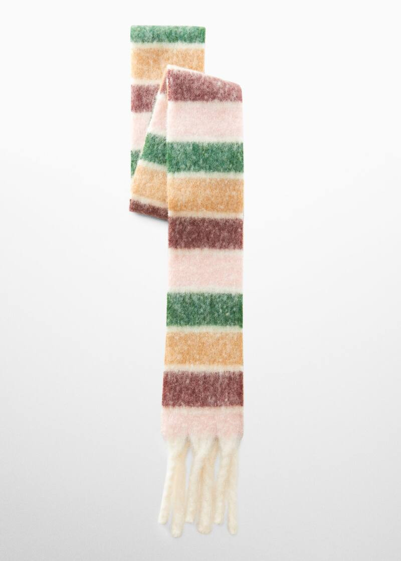 Tricolour striped scarf -  Women | Mango United Kingdom | MANGO (UK)