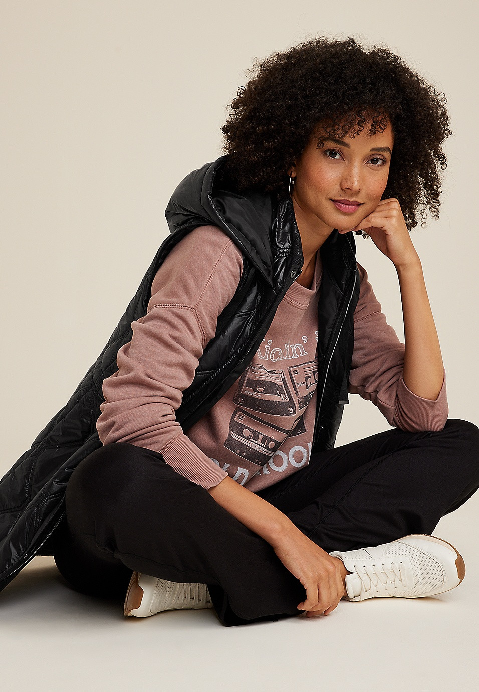 Hooded Longline Active Vest | Maurices