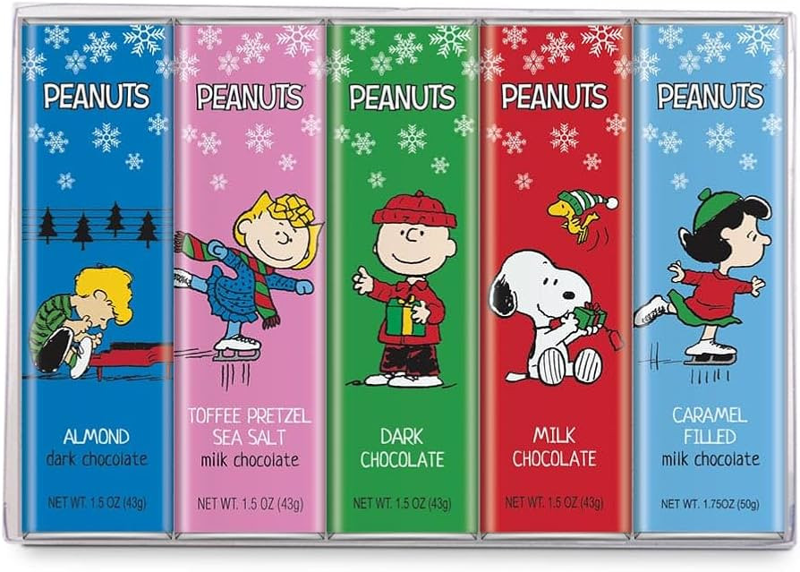 Peanuts Christmas Chocolate Winter Variety Gift Pack, Snoopy Gourmet Bar Snack Set, Charlie Brown... | Amazon (US)