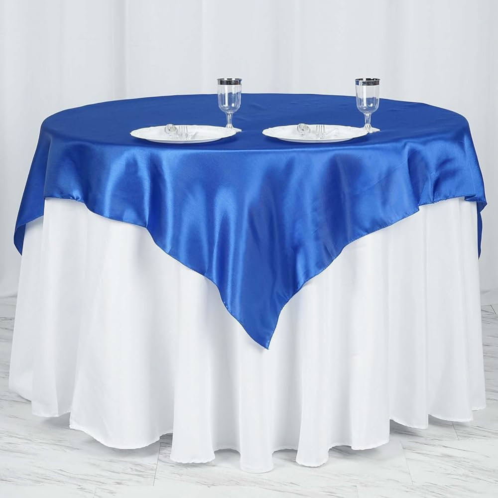 Efavormart 60" Satin Square Tablecloth Overlay for Wedding Catering Party Table Decorations Royal... | Amazon (US)