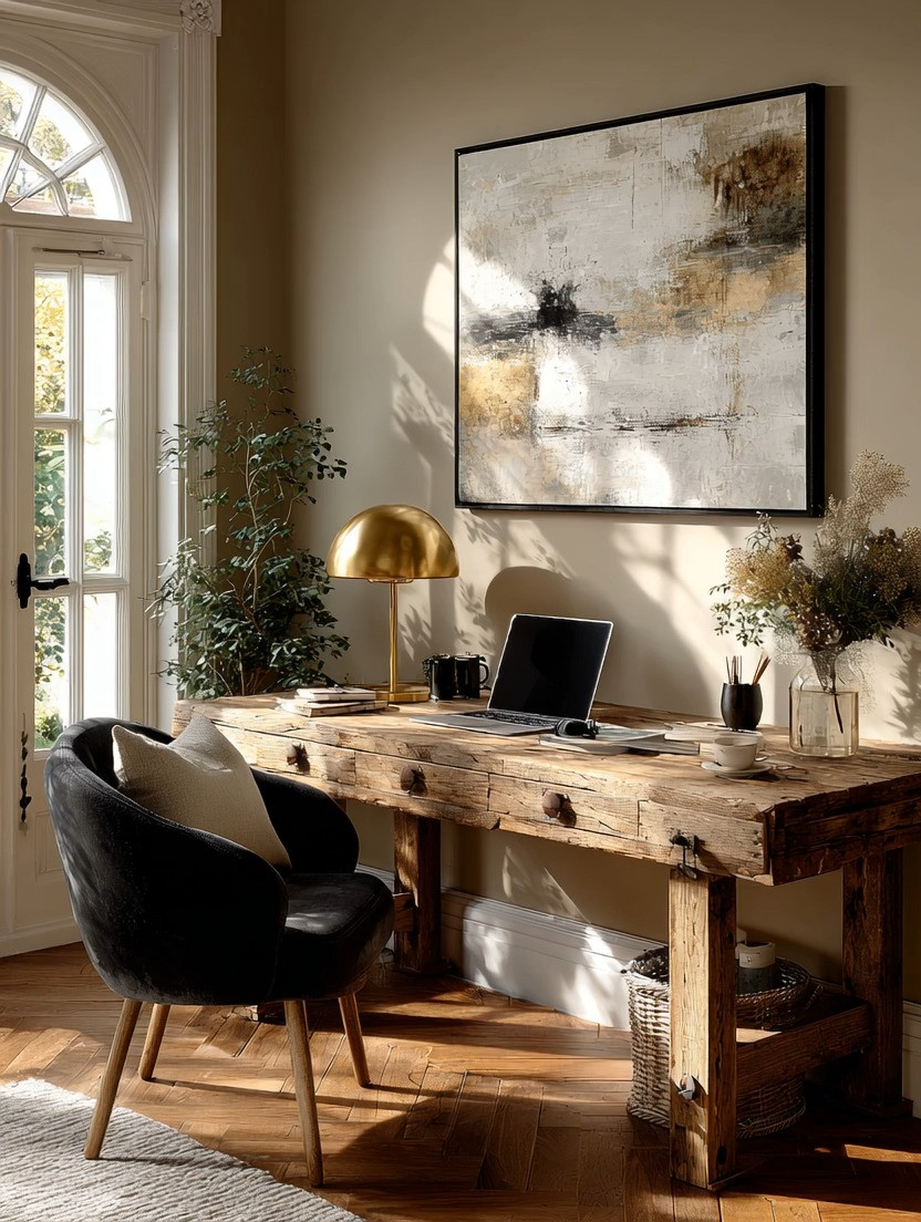 If you spend hours at your desk, the space should feel just as good as it looks.

A natural wood desk paired with a modern gold lamp is one of those combinations that instantly changes the energy of a home office. The wood grounds the space with warmth and character, while the gold adds that refined, polished finish that makes everything feel intentional.

This is not just a workspace — it’s a place you return to every day. It should inspire focus, calm, and even a little pride in how it looks.

Add a comfortable velvet chair, a few personal details, and suddenly your office becomes a space you actually enjoy spending time in.

The key is balance — organic textures with clean, modern accents.

Explore our edit to build your perfect home office — we’ve included desks, lamps, and chairs in multiple sizes and styles so you can create a setup that fits your space beautifully. Everything is thoughtfully linked below.

Because the spaces you spend the most time in deserve the most intention.

#HomeOfficeDesign #InteriorStyling #QuietLuxury #WorkFromHome 

 #LTKHome