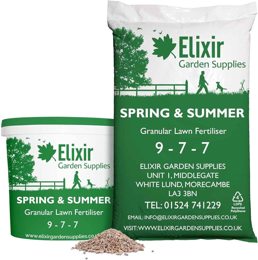 Elixir Gardens Spring & Summer 9-7-7 | Treats 712 sq.m | Granular Lawn Fertiliser/Turf & Grass Fe... | Amazon (UK)