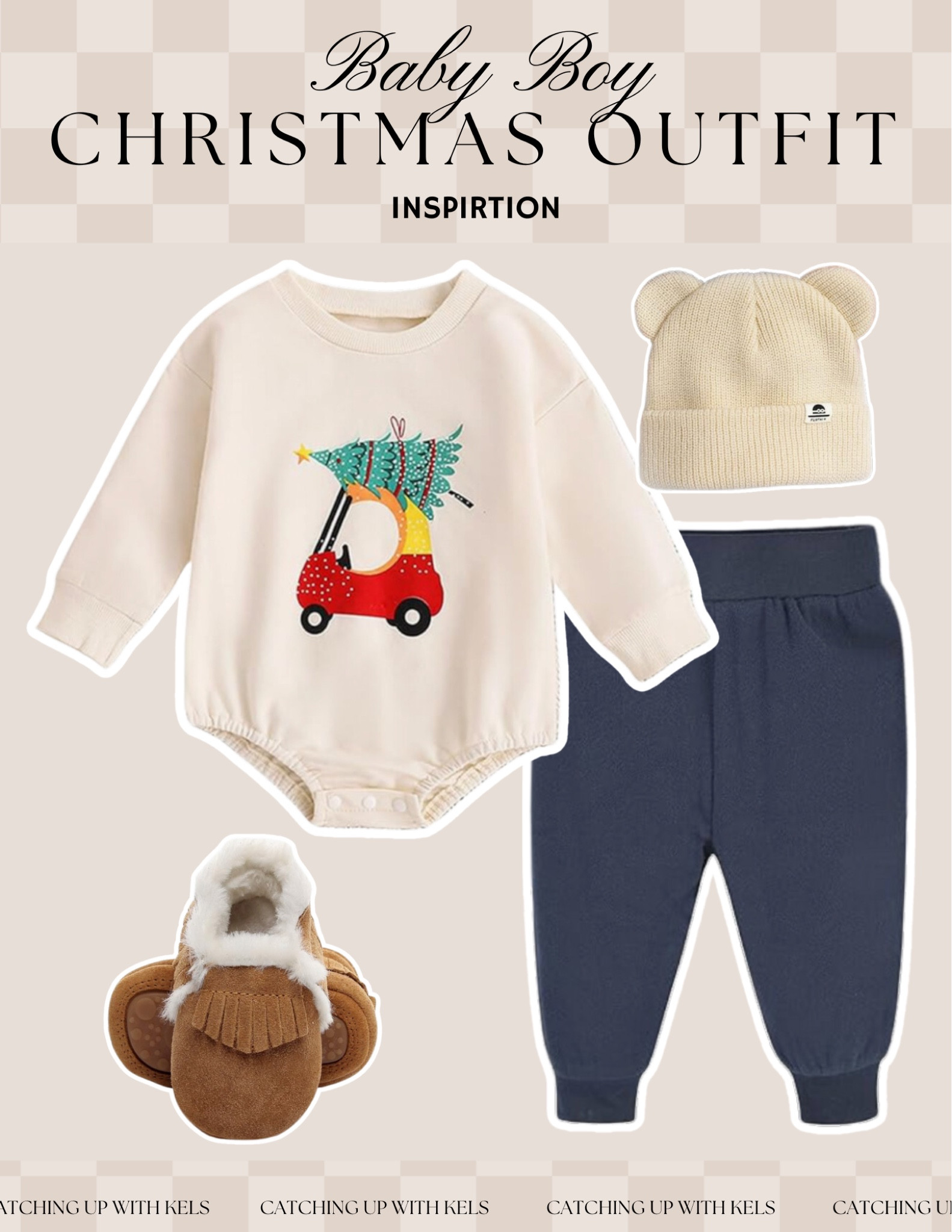 ✨🎄 Baby Boy Christmas Outfit Inspo! 🎅 Keep your little guy looking festive and cozy this holiday season in this adorable outfit. Featuring a cute Christmas-themed onesie, soft and stretchy joggers for comfort, a warm beanie with bear ears, and fuzzy moccasins perfect for tiny toes. Shop this look for your baby boy today and bring holiday magic to every moment! Tap the link in bio to shop now. 🛒 #BabyBoyChristmasOutfit #HolidayBabyStyle

#LTKBaby