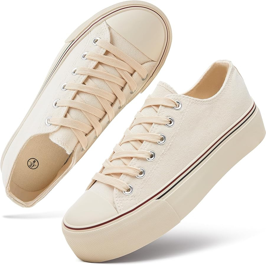 hash bubbie Platform Sneakers for Women White Platform Shoes Low Top Tennis Shoes Non Slip Black ... | Amazon (US)