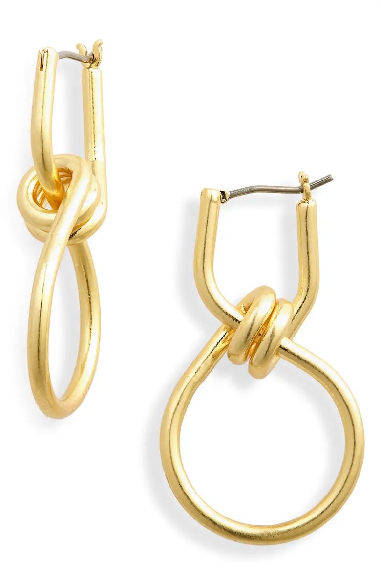 Madewell Knotted Drop Hoop Earrings | Nordstrom | Nordstrom