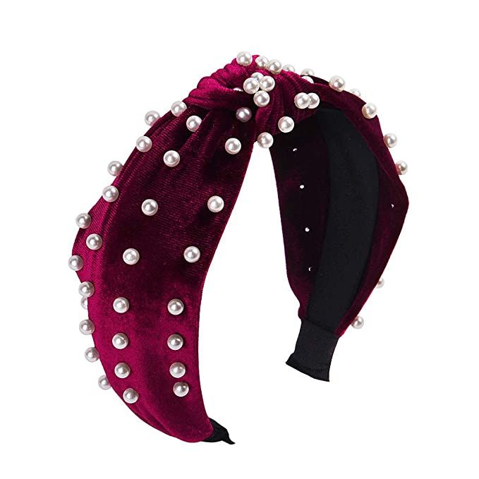 Headbands for Women Pearl Headbands - 1PCS Twisted Faux Pearl Velvet Headband Elegant Bling Hair ... | Amazon (US)