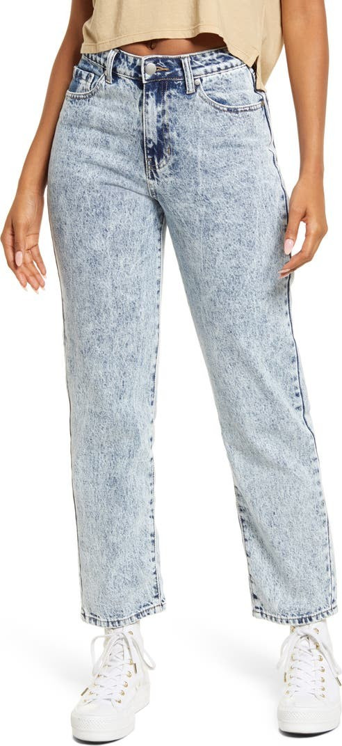 Acid Wash Straight Leg Mom Jeans | Nordstrom | Nordstrom