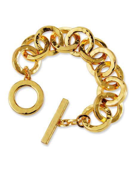NEST Jewelry Hammered Gold Link Bracelet | Neiman Marcus