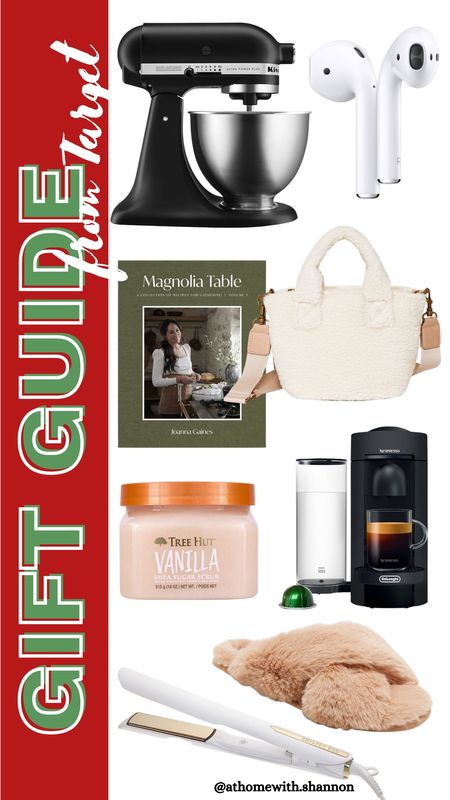 Target gift guide!

Kitchen aid mixer, AirPods, Sherpa purse, cook book, body scrub, espresso machine, slippers, flat iron

#LTKGiftGuide #LTKSeasonal #LTKstyletip