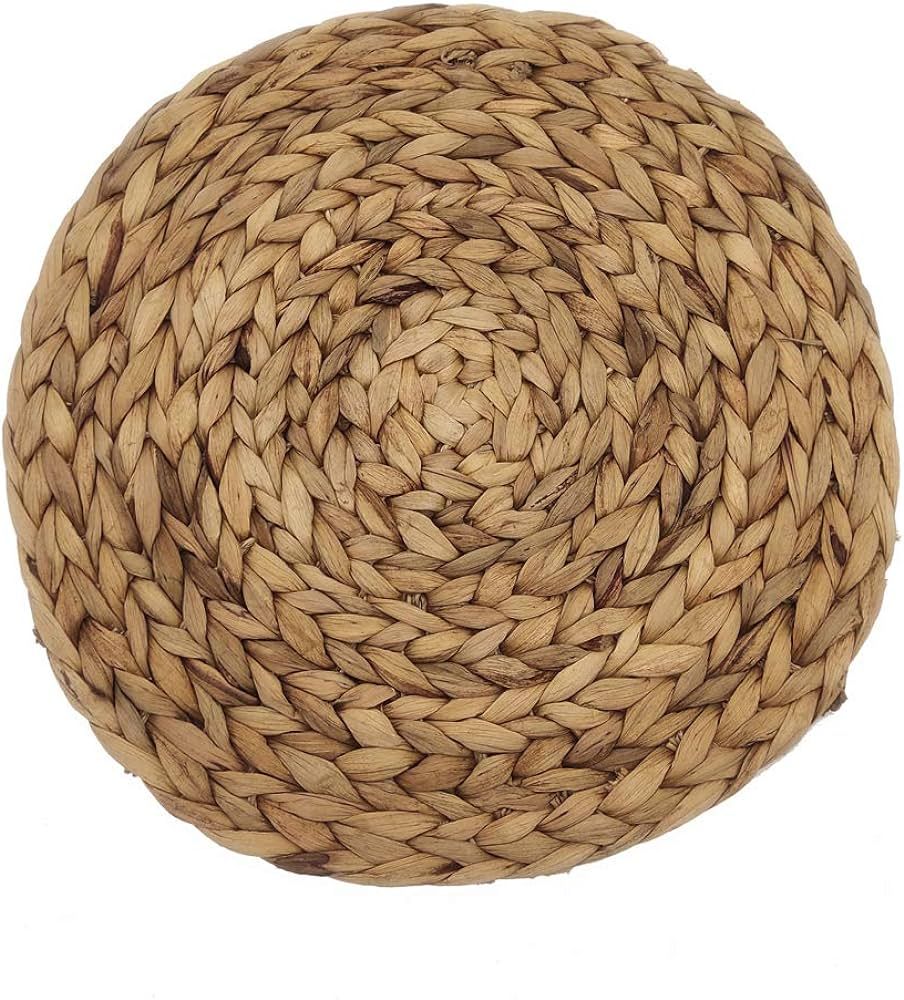 EABERN Natural Water Hyacinth Weave Round Placemat Braided Rattan Tabemats Charger Plates for Hom... | Amazon (US)