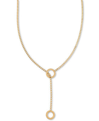 On 34th Gold-Tone Loop & Box Chain 25 | Macy's
