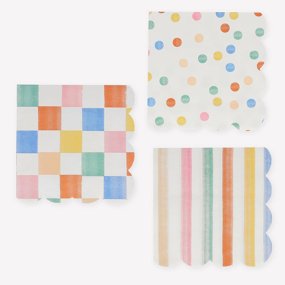 Meri Meri Colorful Pattern Small Napkins (Pack of 16) | Amazon (US)