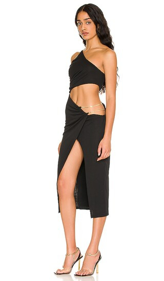 Anjuna Midi Dress in Black | Revolve Clothing (Global)