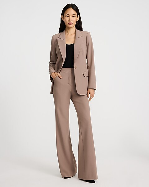Editor Studio Stretch Twill High Waisted Flare Trouser | Express