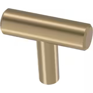 Liberty Steel Bar 1-5/8 in. (41 mm) Modern Champagne Bronze Cabinet T-Knob P01025C-CZ-CP - The Ho... | The Home Depot